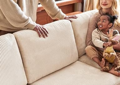 Nolany Sectional Couch with Storage Ottoman, U Shape Sectional Sofa with Chaise, Corduroy Modular Sectional Couches for Living Room, Beige - Image 6