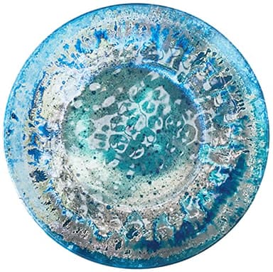 Radiance Teal 2pc Melamine Platter Set – 14" Round & 18"x13.5" Oval Serving Trays – Reactive Glaze Style Artisan Serveware for Entertaining, Holidays, Dinner Parties, or Gifts - Image 3