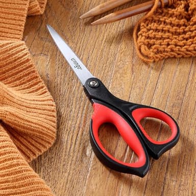 LIVINGO 8.5” Scissors All Purpose - Ultra Sharp Multipurpose 3 Pack Heavy duty Shears for Office, Home, School Sewing and Crafting Cutting Fabric, Paper, Red Comfort Grip - Image 6