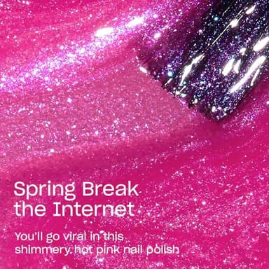 OPI Nail Lacquer Spring Break the Internet | Sheer Bright Pink Shimmer Chip Resistant Nail Polish | Me, Myself Collection - Image 3