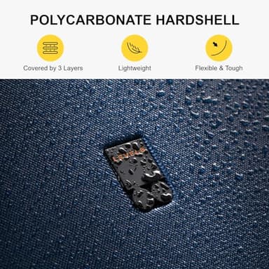 LEVEL8 Trunk Luggages, 28 Inch Luggage with Spinner Wheels, Luminous Textured Checked Large Hard Shell Lightweight with Tsa Lock, Navy - Image 5