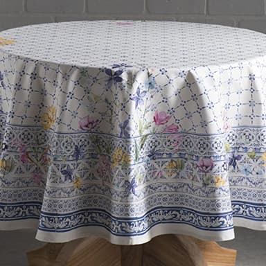 Maison d' Hermine Table Cloth Round Table 100% Cotton 63 Inches Tablecloth Reusable Decorative Everyday Use for Dining Room, Farmhouse, Home, Party, Festive & Wedding Spring Summer - Faience - Image 8
