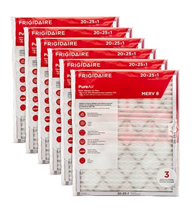 Frigidaire PureAir® 20x25x1 MERV 8 Allergen Electrostatic Pleated Air Conditioner HVAC AC Furnace Filters - 6 Pack (exact dimensions 19.81 X 24.81 X 0.81) - Image 6