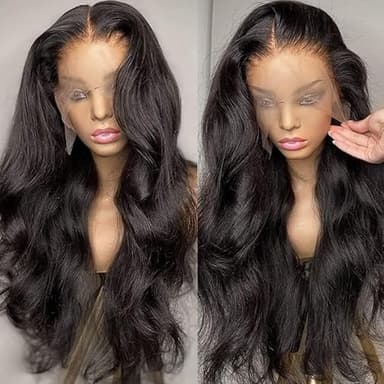30 Inch 13x6 Body Wave Lace Front Wigs Human Hair 200 Density HD Lace Front Wigs Human Hair Pre Plucked Brazilian Virgin Wigs Human Hair for Women Glueless Lace Frontal Wig Natural Black Body Wave Wig - Image 8