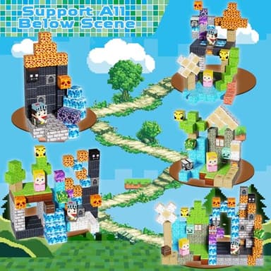 Magnetic Building Blocks - 150PCS Magnet Block Cubes Dark Hell Forest Castle, STEM Toy Building Sets for Kids Age 3+, Montessori Stacking Construction Toys Easter Gift for Boys Girls Age 4-8, 8-12 - Image 3