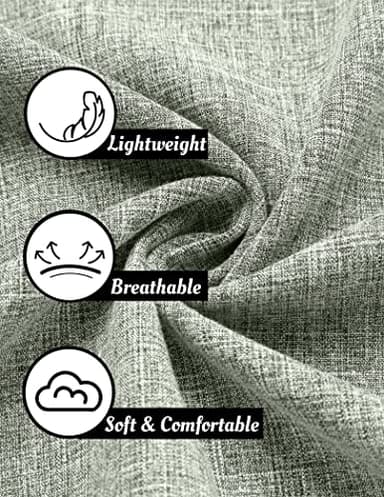 COOFANDY Men's Summer Beach Cotton Linen Short Sleeve Shirt Business Work Shirts Light Green - Image 5