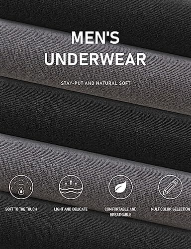 Natural Feelings Boxer Briefs Mens Underwear Men Pack Soft Cotton Open Fly Underwear Medium - Image 5