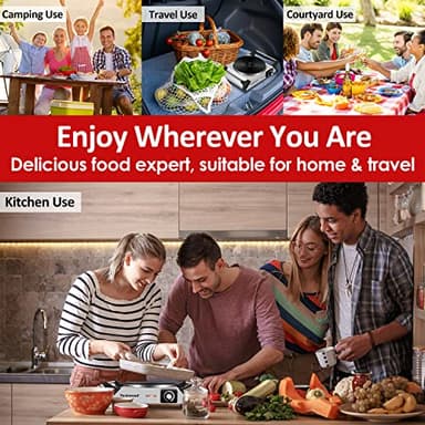 Techwood Hot Plate for Cooking, 1500W Electric Stove Countertop Single Burner with Adjustable Temperature & Stay Cool Handles, 7.5” Cooktop for Home/RV/Camp, Compatible for All Cookwares, Silver - Image 4