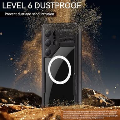 for Samsung Galaxy S25 Ultra Case, [Built-in Screen Protector] [IP68 Waterproof Dustproof] [Compatible with MagSafe] Rugged Full Body Underwater Protective Cover for Galaxy S25 Ultra 5G - Black - Image 5