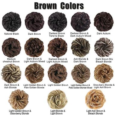 MORICA Messy Bun Hair Piece Curly Fake Hair Bun Scrunchies Extensions Synthetic Chignon Updo Hairpieces for Women Dark Brown - Image 8