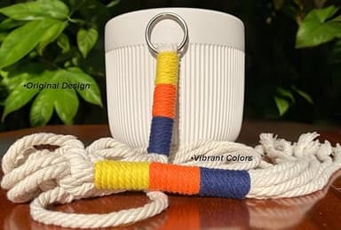 TineDew Plant Hanger Macrame,Macrame Plant Hangers Indoor and Outdoor use for pots 4-8 inch,Macrame Plant Holder with Colorful Cotton Rope,Original Design(Yellow) - Image 4