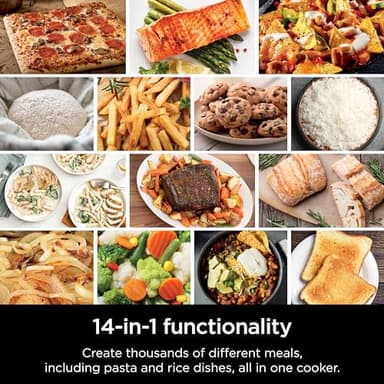 Ninja Combi All-in-One Multicooker, Oven, & Air Fryer, Complete Meals in 15 Mins, 14-in-1 Functions, Combi Cooker + Air Fry, Bake, Roast, Slow Cook and More, 3 Accessories, Stainless Steel, SFP701 - Image 9