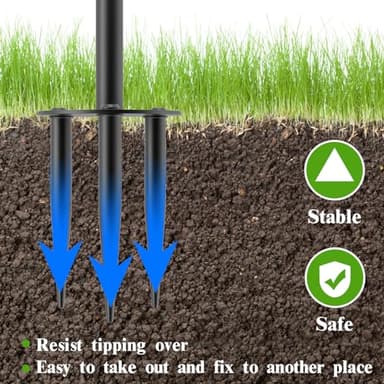 VeyFolzin.st Bird Baths for Outdoors, Detachable Birdbaths for The Garden Clearance, Freestanding Bird Baths for Outdoors Heavy Duty, Bird Bath Bowl Spa & Birdfeeder with Metal Stake Stand (Black) - Image 3