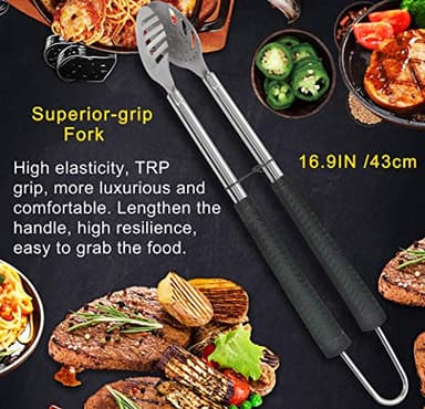 POLIGO 7PCS Golf-Club Style BBQ Tools Set Grilling Tools with Rubber Handle - Stainless Steel Grill Accessories for Outdoor Grill Set Premium Grill Utensils Set Christmas Birthday Gifts for Men Dad - Image 6