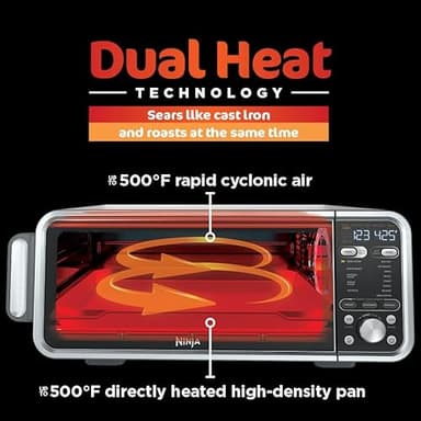 Ninja, Toaster Oven, Air Fryer, Thermometer, Toaster Oven Air Fryer Combo, Stainless Steel, Quick meals, Fries, Frozen Food, Air Fry, Dehydrate, Reheat, 13-in-1,Less Oil, Flip Away Oven, Foodi, SP351 - Image 6