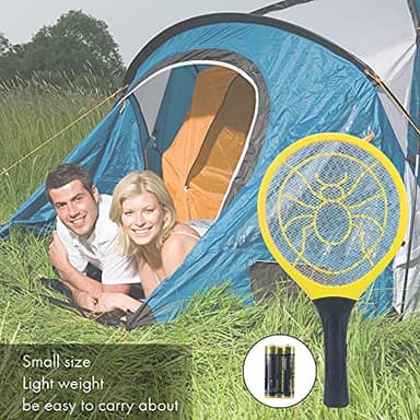 FOBELISK Electric Fly Swatter - Bug Zapper - Best High Voltage Handheld Mosquito Killer - Wasp, Fruit Fly, Insect Trap Racket for Indoor, Travel, Camping and Outdoor Control (2 AA Batteries Included) - Image 5