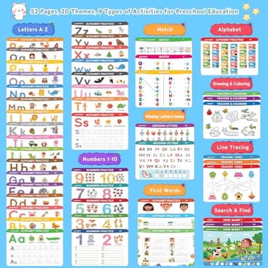 Preschool Learning Activities Educational Workbook: Preschool Handwriting Tracing Books | Autism Learning Materials | Alphabet Learning Toys | Pre k Workbooks | Montessori Busy Book for Kids Ages 3-5 - Image 3