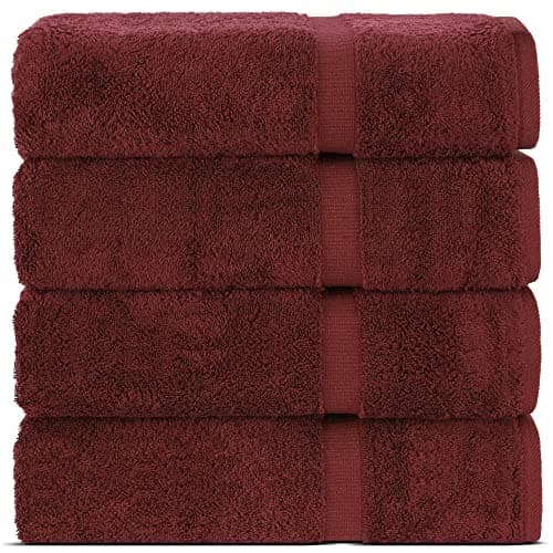 Chakir Turkish Linens | Hotel & Spa Quality 100% Cotton Premium Turkish Towels | Soft & Absorbent (4-Piece Bath Towels, Cranberry) - Image 1