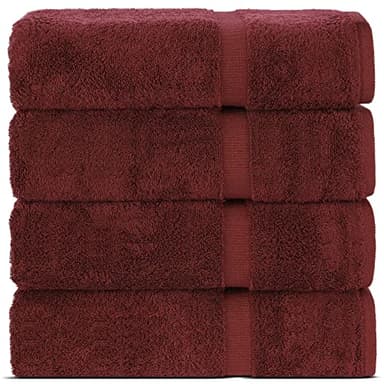 Chakir Turkish Linens | Hotel & Spa Quality 100% Cotton Premium Turkish Towels | Soft & Absorbent (4-Piece Bath Towels, Cranberry) - Image 1