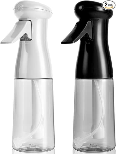 Bealee Spray Bottle For Hair, Continuous Mister Empty Spray Bottles, Ultra Fine Mist Water Sprayer for Hairstyling, Cleaning, Plants, Pets, Barbers, Salons, Essential Oil Scents - 2 Pack 6.8 OZ - Image 1