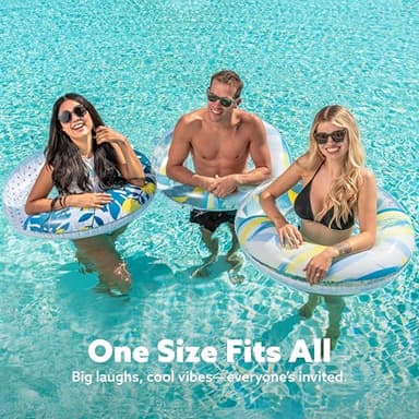 Inflatable Pool Floats with Glitters 32.5"(3 Pack), Pool Floaties Tubes for Swimming Kids Adults Beach Outdoor Party Supplies - Image 2