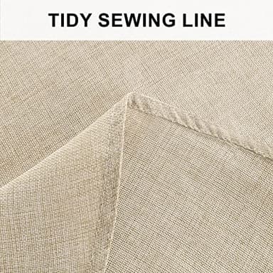 Hiasan Round Linen Tablecloth 90 Inch - Wrinkle and Stain Resistant Washable Polyester Fabric Table Cloth for Dining Room Kitchen Party, Beige - Image 4