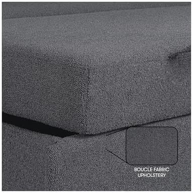 Serta Galway 66.5" Convertible Sleeper Loveseat, Full Size, Dreamcoil Comfort, FingerGuard Pinch Point Protection, Boucle Fabric, Charcoal - Image 9