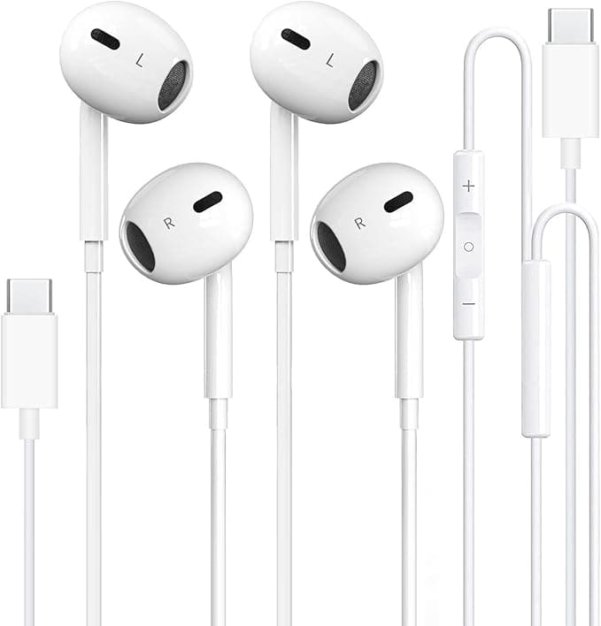 2 Pack-USB C Headphones Wired for iPhone 16/15, Type C Earphones with Microphone & Remote Noise Cancelling Earbuds for iPhone 15 Pro Max, iPad, Galaxy S23/S22/S21/S20/Ultra Note 10/20, Pixel 7/6/5/4 - Image 1