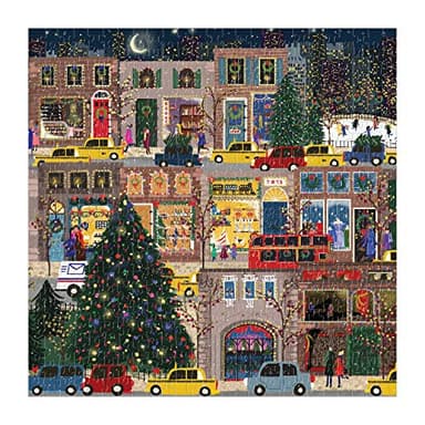 Galison Winter Lights Foil Puzzle 500 Pieces – Holiday Jigsaw Puzzle Featuring Festive City Scene by Joy Laforme – Thick, Sturdy Pieces Challenging Family Activity Great Gift Idea - Image 3
