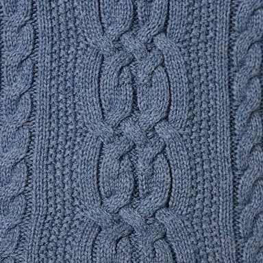 Amazon Essentials Women's Soft Fisherman Cable Long-Sleeve Crewneck Sweater (Available in Plus Size), Blue Heather, Small - Image 7