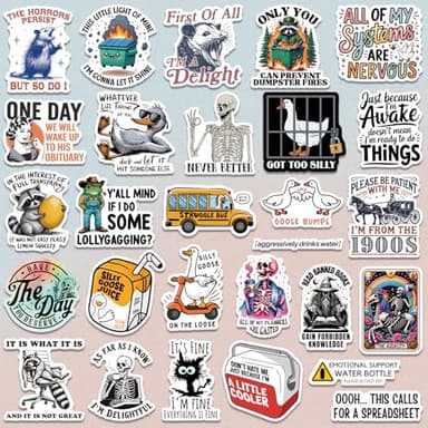 200 PCS Funny Holographic Stickers for Adults, Waterproof Vinyl Sarcastic Meme Decals for Laptop, Water Bottle, Phone, Kindle, Journal, Scrapbook, Bumper, Skateboard, Luggage, No Repeats - Image 2