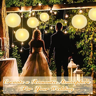Hanging Paper Lanterns Decorative, White Chinese Paper Lanterns Ceiling Party Decorations with 16 LED Lights for Baby Shower Wedding Anniversarie Graduation Engagement Valentine's Day, Pack of 16 - Image 6