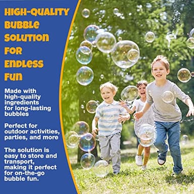PlayRoute Bubble Solution | Bubbles Refill Solution 4L/136oz. | 2-Pack Ready to Use Solution for Bubble Machines & Other Bubble Blower Toys for Toddlers & Kids | Easy Grip Bulk Bottle - Image 3