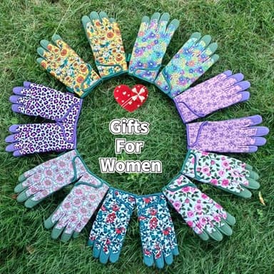 MSUPSAV Gardening&Garden Gloves,Spandex&Synthetic Yard Work Glove,Gifts for Women,Touchscreen,Medium,Green Sunflower - Image 8