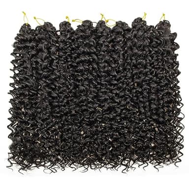 8 Packs Curly Crochet Hair GoGo Curl Crochet hair for Black Women Deep Wave Braiding hair,Synthetic Bohemian Crochet Braid Water Wave Crochet hair Extensions (1B, 24inch) - Image 2