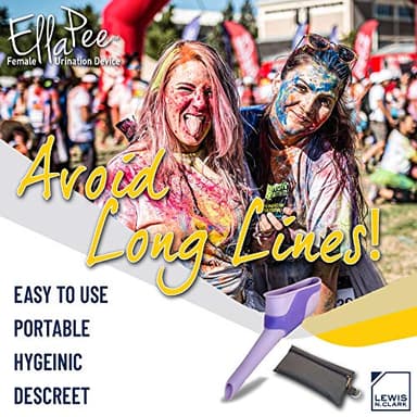 EllaPee Womens Urinal Funnel Female Urination Device for Women, Camping Accessories, Hiking, Outdoor Activities & More with Medical Grade Silicone (Reusable) , Purple - Image 8