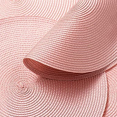 AHHFSMEI Round Braided Placemats 15 Inch Round Table Mats for Dining Tables Natural Woven Heat Resistant Place mats Set of 8 (Pink,8) - Image 4