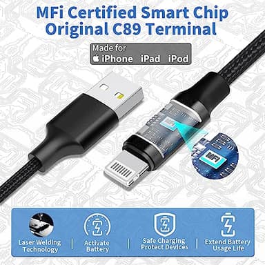 【MFi Certified】iPhone Car Charger Fast Charging, Caiinei 4.8A USB Car Charger Fast Charging Cigarette Lighter Adapter with 6FT Coiled Lightning Cable for iPhone 14 13 12 11 Pro XS Max Mini XR X 8 iPad - Image 2