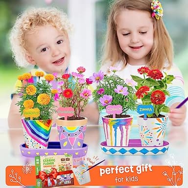 Tekoly 4 Set Paint & Plant Flower Gardening Kit - Gifts for Girls Ages 8-12, Arts and Crafts for Kids Ages 8-12, Kids Gardening Set, Toys Birthday for Girls Boys Ages 6 7 8 9 10 11 12 - Image 6