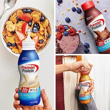 Premier Protein Shakes, 8 Flavor Variety Pack, 30g Protein, 1g Sugar, 24 Vitamins & Minerals, Nutrients to Support Immune Health 11.5 Fl Oz (8 Pack) - Image 6