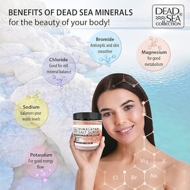 Dead Sea Collection Himalayan Salt Scrub – Exfoliating Body Scrub for Women – Moisturizing and Nourishing Skin – with Pure Oils and Dead Sea Minerals (23.28 Oz) - Image 4
