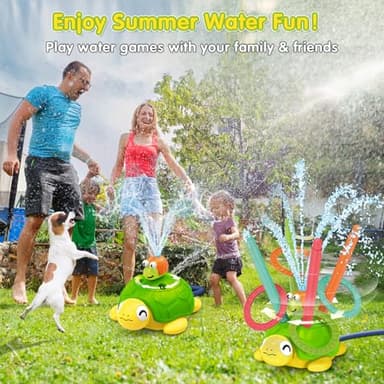 4-in-1 Turtle Water Sprinkler for Kids Summer Toys, Outdoor Toys for Toddlers, Kids Sprinkler Water Toys, Backyard Games for Summer Fun, Backyard Games Splash Water Toys Gifts for Boys Girls Dogs - Image 4