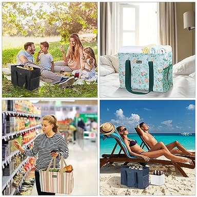 BALEINE Extra Large Utility Tote Bag with Wire Frame for Storage (Black, 16.5''x14''x10'') - Image 6