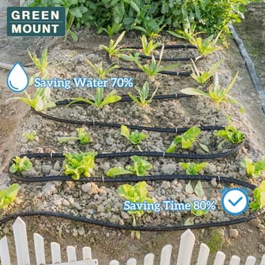GREEN MOUNT Garden Soaker Hose 1/2" x 75 ft Drip Hoses Heavy Duty Save Water For Vegetable - Image 2