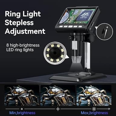 Microscope, 1000x Coin Magnifier, 1080P Coin Microscope with Lights, LCD Digital Magnifying Glass, Photo and Video Capability, Support PC View Windows and MacOS, Ideal for Coin and Jewelry Collectors - Image 3