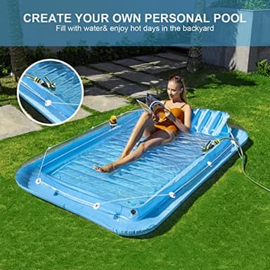 Inflatable Pool Floats Lounger for Adults, Blow Up Tanning Pool Raft Sun Tan Tub with Inflatable Pillow for Family Outdoor, Garden, Backyard Summer Water Party (14+ Year Old) - Image 5