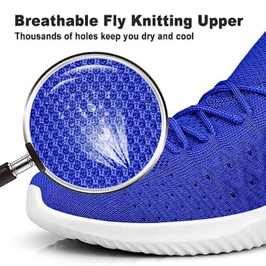 Feethit Mens Slip On Walking Shoes Lightweight Breathable Non Slip Running Shoes Comfortable Fashion Sneakers for Men Sapphire Blue 9.5 - Image 3