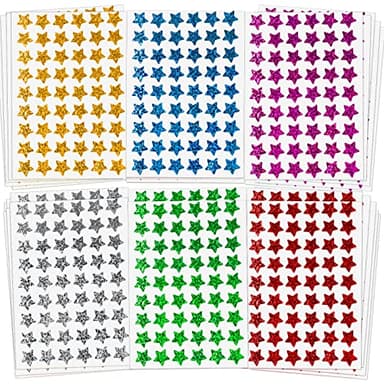 1620 Pack, 6 Colors, Holographic Small Star Stickers for Kids Reward, Behavior Chart, School Classroom Student Teacher Supplies, 0.6" Diameter - Image 8