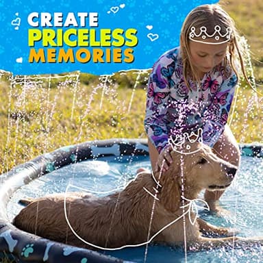 SplashEZ Non Slip Splash Pad for Kids & Dogs, 69’’ Extra Large Splash Pad Sprinkler for Kids, Dog Water Summer Toys - Great Outdoor Toys for Toddlers 1-3 & Children Ages 4-8, Baby Pool for Backyard - Image 6