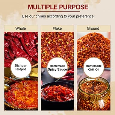 52USA Whole Dried Chilli Peppers, Medium Spicy Dried Chilies 4 Oz, Natural and Premium Red Chili Pepper, Szechuan Red Peppers, Whole Dry Chili Pepper, Medium Hot - Image 3